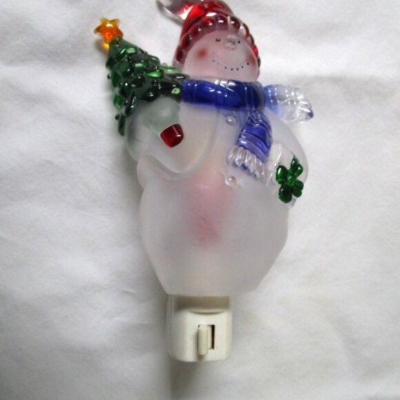 SNOWMAN NIGHT LIGHT PRE OWNED WORKS - Picture 4 of 5